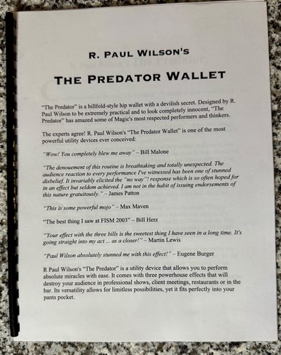Predator wallet paul - by, r.